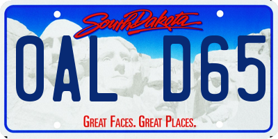 SD license plate 0ALD65