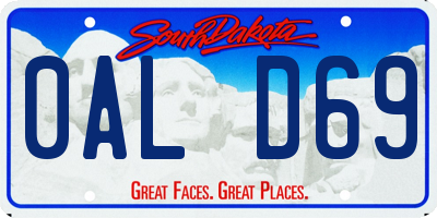 SD license plate 0ALD69