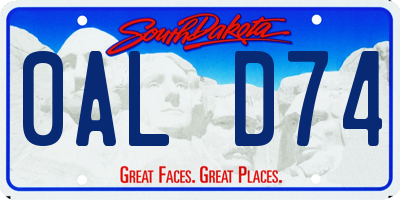 SD license plate 0ALD74