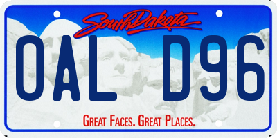 SD license plate 0ALD96