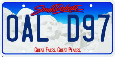 SD license plate 0ALD97