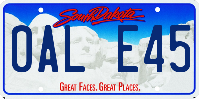 SD license plate 0ALE45