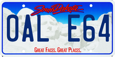 SD license plate 0ALE64