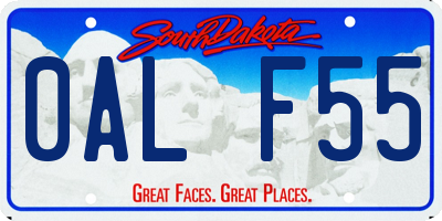 SD license plate 0ALF55