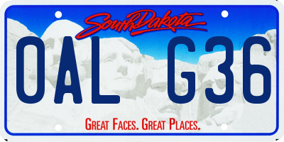 SD license plate 0ALG36