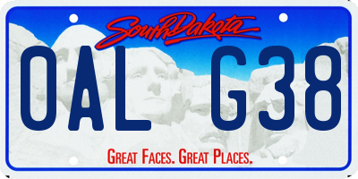 SD license plate 0ALG38