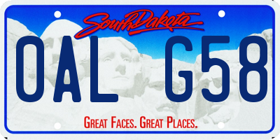 SD license plate 0ALG58
