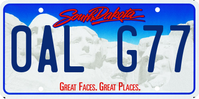 SD license plate 0ALG77