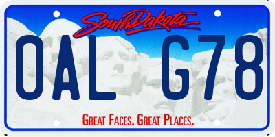 SD license plate 0ALG78