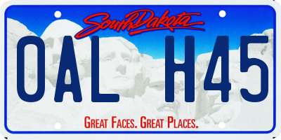 SD license plate 0ALH45