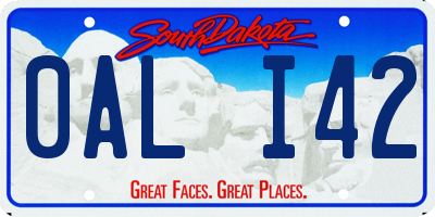 SD license plate 0ALI42