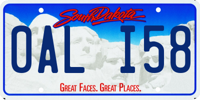 SD license plate 0ALI58