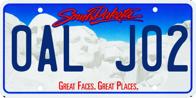 SD license plate 0ALJ02