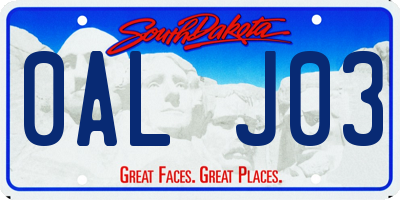 SD license plate 0ALJ03