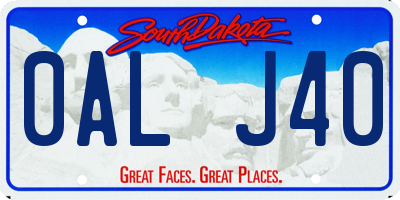 SD license plate 0ALJ40