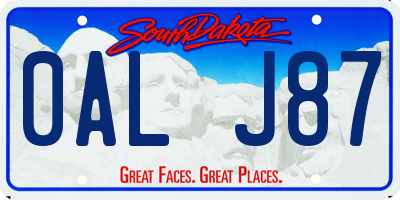 SD license plate 0ALJ87