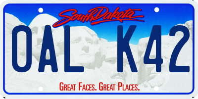 SD license plate 0ALK42