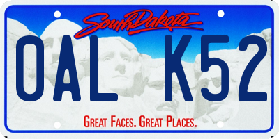 SD license plate 0ALK52