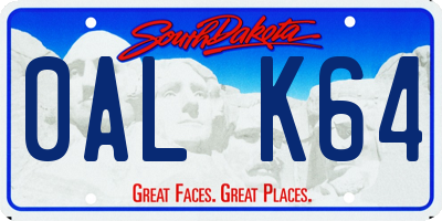 SD license plate 0ALK64