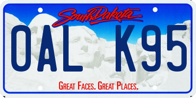 SD license plate 0ALK95