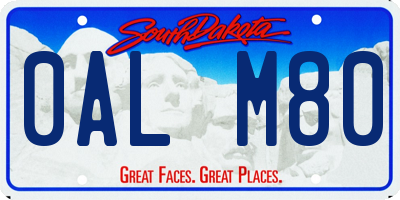 SD license plate 0ALM80