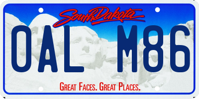 SD license plate 0ALM86