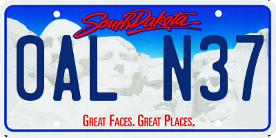 SD license plate 0ALN37