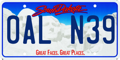 SD license plate 0ALN39