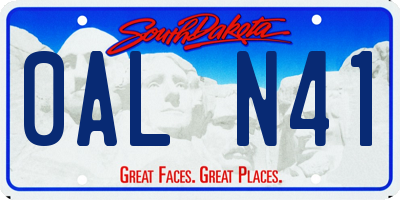 SD license plate 0ALN41