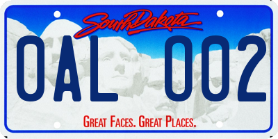 SD license plate 0ALO02