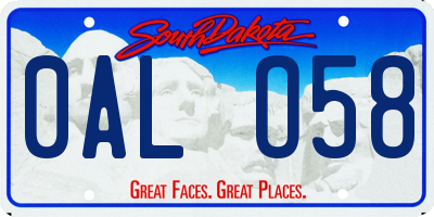 SD license plate 0ALO58