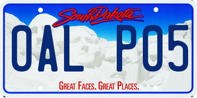 SD license plate 0ALP05