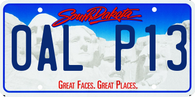 SD license plate 0ALP13