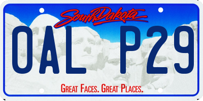 SD license plate 0ALP29