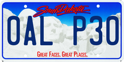 SD license plate 0ALP30