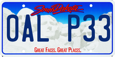 SD license plate 0ALP33