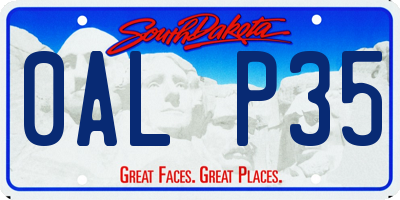 SD license plate 0ALP35