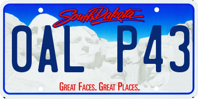 SD license plate 0ALP43