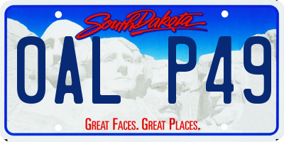 SD license plate 0ALP49