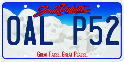 SD license plate 0ALP52