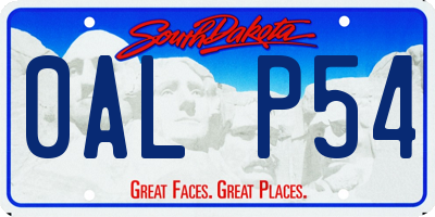 SD license plate 0ALP54