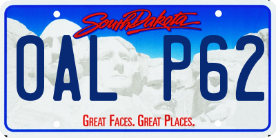SD license plate 0ALP62