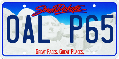 SD license plate 0ALP65