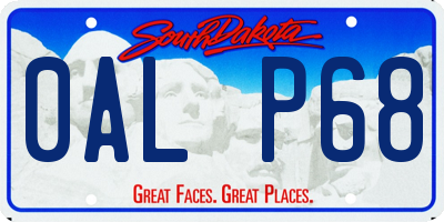 SD license plate 0ALP68