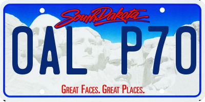 SD license plate 0ALP70