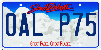SD license plate 0ALP75