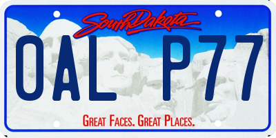 SD license plate 0ALP77