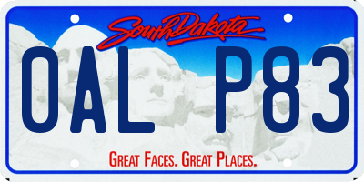 SD license plate 0ALP83