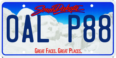 SD license plate 0ALP88