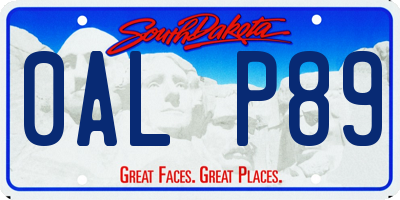 SD license plate 0ALP89